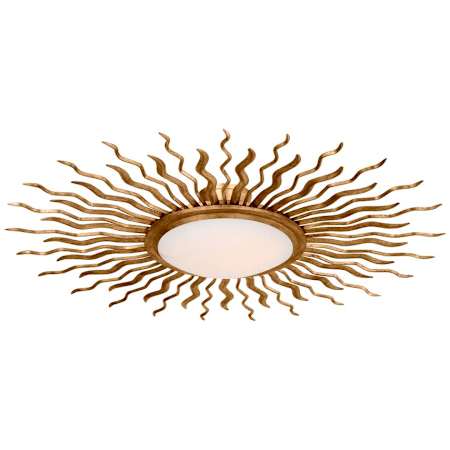 Visual Comfort Re 39" Wide LED Semi-Flush Ceiling Fixture Gilded Iron / White Glass