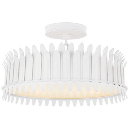 Visual Comfort Leslie 4 Light 16" Wide Semi-Flush Drum Ceiling Fixture Plaster White