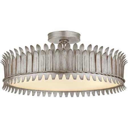 Visual Comfort Leslie 5 Light 21" Wide Semi-Flush Drum Ceiling Fixture Burnished Silver Leaf