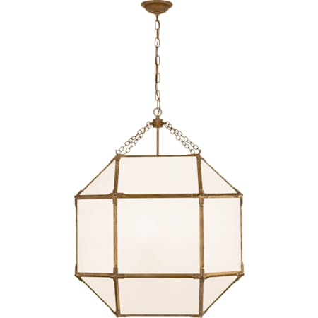 Visual Comfort Morris Large Lantern Gilded Iron / White Glass