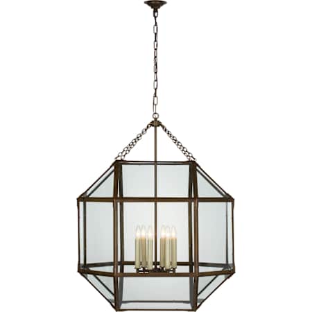Visual Comfort Morris 6 Light 31" Wide Lantern Chandelier Antique Zinc