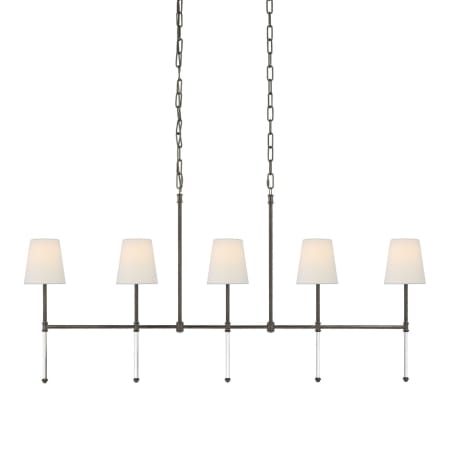 Visual Comfort Camille 5 Light 53" Wide Linear Chandelier Bronze