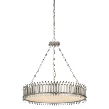 Visual Comfort Leslie 6 Light 27" Wide Abstract Drum Chandelier Burnished Silver Leaf