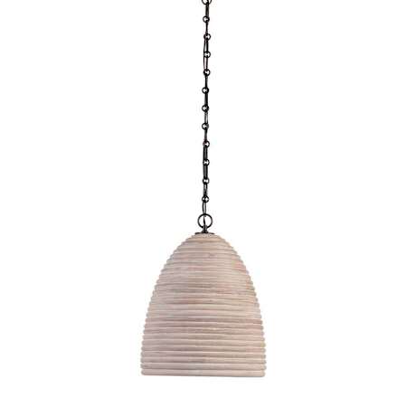 Visual Comfort Emerson 14" Wide Pendant Bronze / Ash Rattan