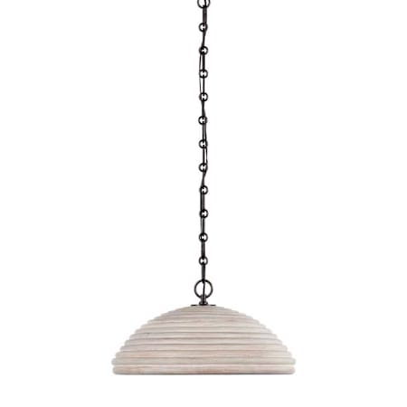 Visual Comfort Emerson 16" Wide Pendant Bronze / Ash Rattan