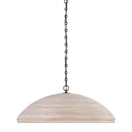 Visual Comfort Emerson 30" Wide Pendant Bronze / Ash Rattan