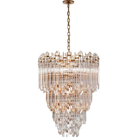 Visual Comfort Adele 24" Waterfall Chandelier by Suzanne Kasler Hand Rubbed Antique Brass