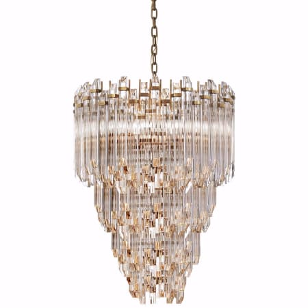 Visual Comfort Adele 24" Waterfall Chandelier by Suzanne Kasler Hand Rubbed Antique Brass