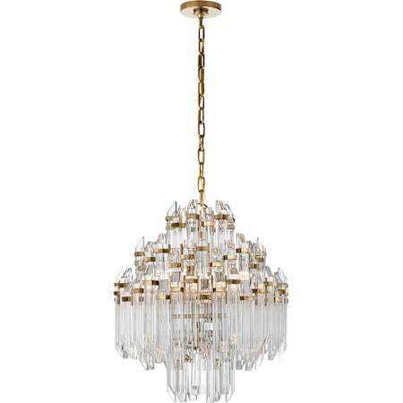 Visual Comfort Adele 20" Chandelier by Suzanne Kasler Hand Rubbed Antique Brass