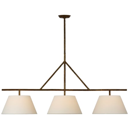 Visual Comfort Collette 3 Light 58" Wide Linear Pendant Gilded Iron