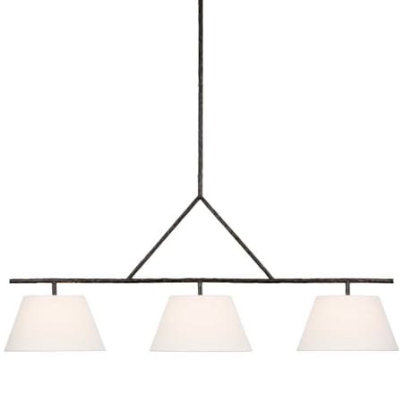 Visual Comfort Collette 3 Light 70" Wide Chandelier Aged Iron / Linen