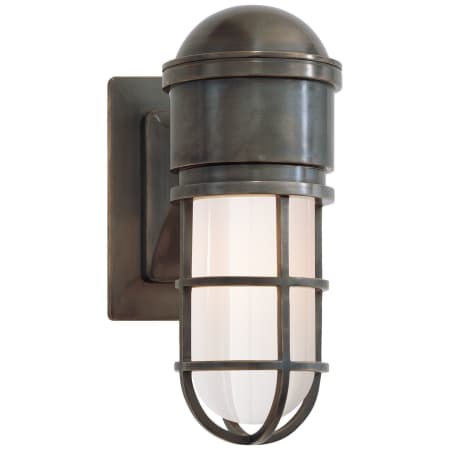 Visual Comfort Marine 10-1/2" High Wall Sconce with White Glass Shade Bronze