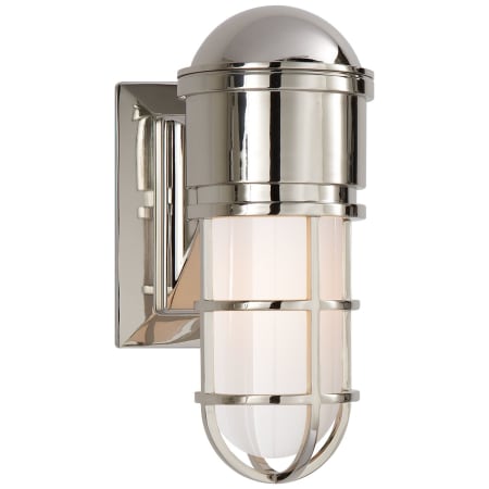 Visual Comfort Marine 10-1/2" High Wall Sconce with White Glass Shade Polished Nickel