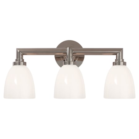 Visual Comfort Wilton 3 Light 21" Wide Bathroom Vanity Light with White Glass Shade Chrome