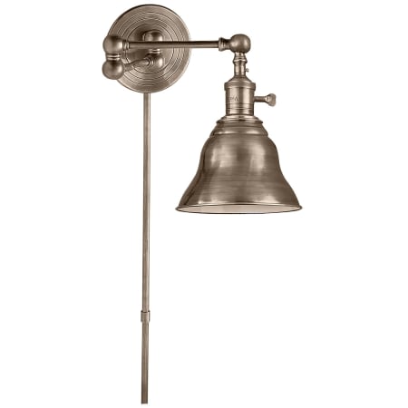 Visual Comfort Boston 13" High Plug-In Wall Sconce with Metal Shade Antique Nickel