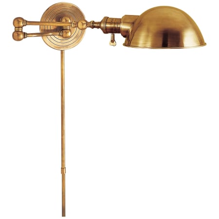 Visual Comfort Boston 5" High Plug-In Wall Sconce with Metal Shade Hand Rubbed Antique Brass