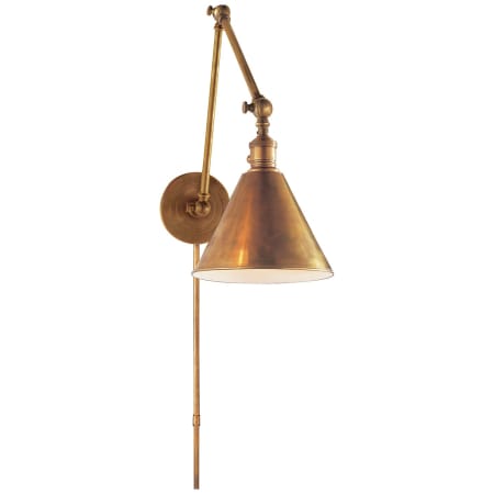 Visual Comfort Boston 7" Wide Plug-In Wall Sconce Hand Rubbed Antique Brass