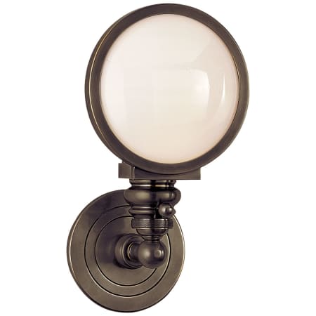Visual Comfort Boston 11-1/2" High Wall Sconce with White Glass Shade Bronze