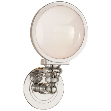 Visual Comfort Boston 11-1/2" High Wall Sconce with White Glass Shade Polished Nickel