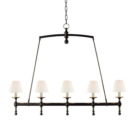 Visual Comfort Classic 5 Light 45" Wide Linear Chandelier Bronze