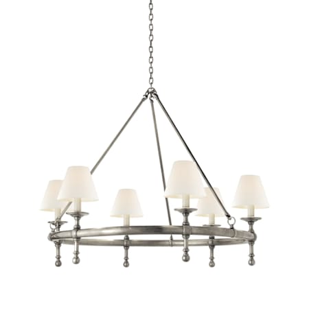 Visual Comfort Classic 6 Light 33" Wide Chandelier Antique Nickel