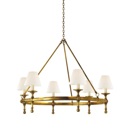 Visual Comfort Classic 6 Light 33" Wide Chandelier Hand-Rubbed Antique Brass
