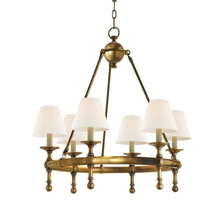 Visual Comfort Classic 6 Light 26" Wide Chandelier Hand-Rubbed Antique Brass