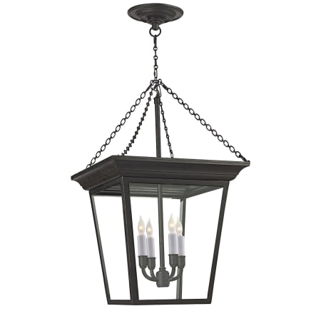 Visual Comfort Cornice 15" Small Lantern with Clear Glass Light by E. F. Chapman Blackened Rust