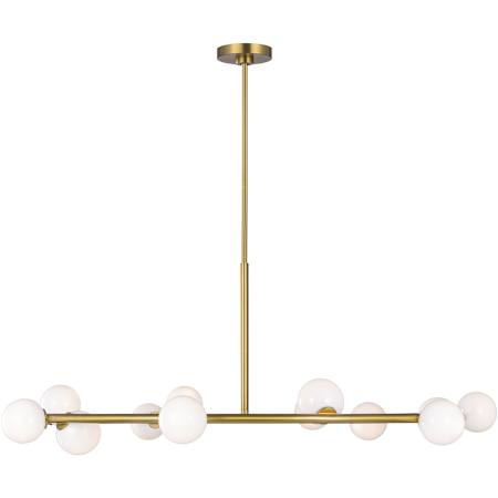 Visual Comfort Altair 12 Light 44" Wide Abstract Chandelier with Milk Glass Shades Burnished Brass