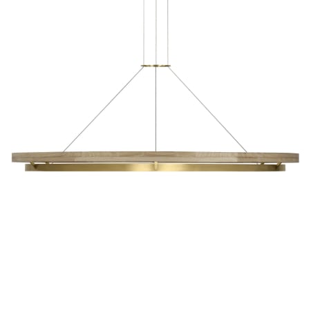 Visual Comfort Grace 65" Wide Ring Chandelier Hand Rubbed Antique Brass / Natural Oak