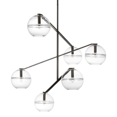 Visual Comfort Lowing 6 Light 49" Wide Chandelier Blackened Forged