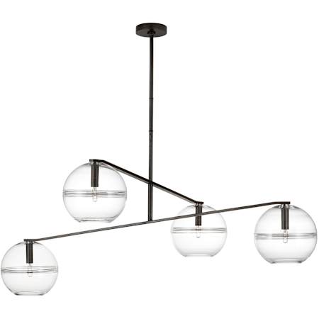 Visual Comfort Lowing 4 Light 45" Wide Chandelier Blackened Forged