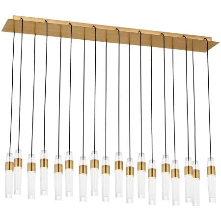 Visual Comfort Lassell 45" Wide LED Crystal Linear Chandelier - 2700K, 90 CRI, 8210 Lumens Natural Brass