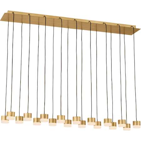 Visual Comfort Gable 45" Wide Linear Chandelier Hand Rubbed Antique Brass