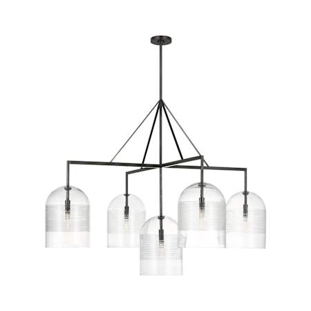 Visual Comfort Leano 5 Light 52" Wide Chandelier Bronze