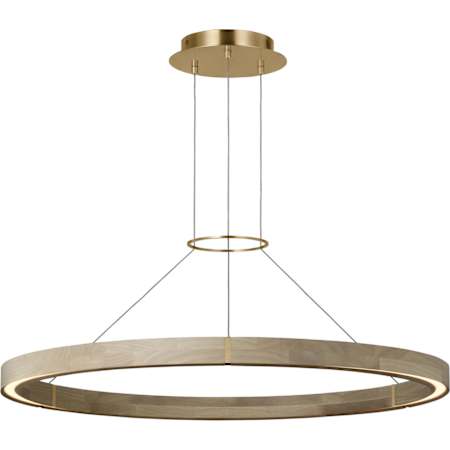 Visual Comfort Ashok 37" Wide LED Ring Chandelier Hand Rubbed Antique Brass