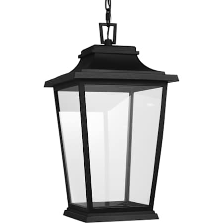 Visual Comfort Warren 12" Wide LED Outdoor Pendant with Clear Glass Panels Textured Black