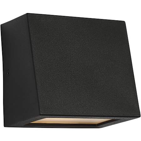 Visual Comfort Kakudo 5" Tall LED Outdoor Wall Sconce with Etched Glass Panel Textured Black