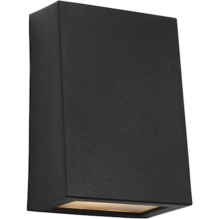 Visual Comfort Kakudo 8" Tall LED Outdoor Wall Sconce with Etched Glass Panel Textured Black