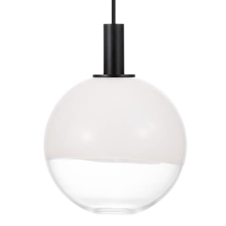 Visual Comfort Torian 9" Wide Mini Pendant with Milk / Clear Glass Shade Aged Iron