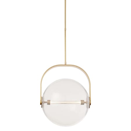 Visual Comfort Fues 18" Wide LED Suspension Pendant Clear / Natural Brass