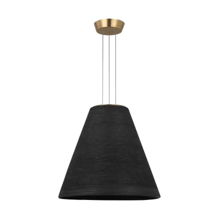 Visual Comfort Karam 16" Wide LED Pendant Black / Natural Brass