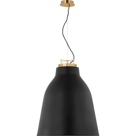 Visual Comfort Forge 26" Wide LED Suspension Pendant with Shade Natural Brass