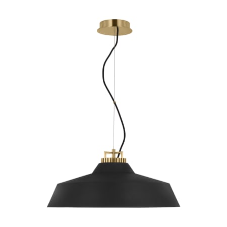 Visual Comfort Forge 24" Wide LED Chandelier with Shade Natural Brass