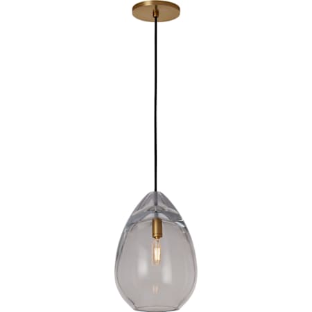 Visual Comfort Alina 9" Wide Mini Pendant with Clear Glass Natural Brass