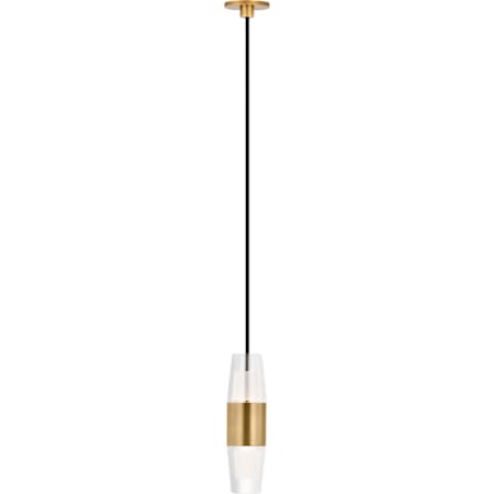 Visual Comfort Lassell 2" Wide 2 Light LED Mini Pendant Natural Brass
