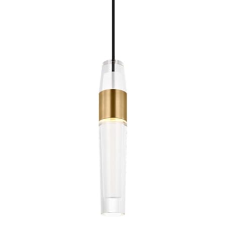 Visual Comfort Lassell 2" Wide 1 Light LED Mini Pendant - 2700K, 90 CRI, 456 Lumens Natural Brass