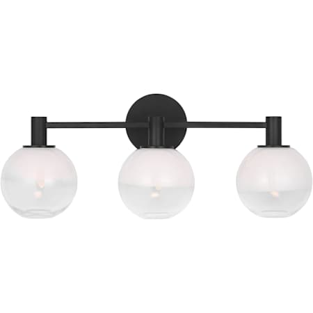 Visual Comfort Torian 3 Light 24" Wide Vanity Light with Milk / Clear Glass Shades Aged Iron