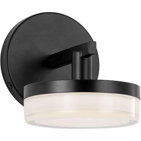 Visual Comfort Khan 5" Tall LED Bathroom Sconce with Clear Glass Shades Aged Iron