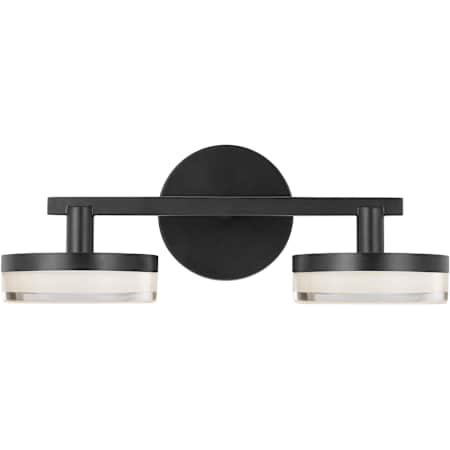 Visual Comfort Khan 2 Light 14" Wide LED Vanity Light with Clear Glass Shades Aged Iron